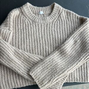 Garage Tan Chunky Knit Crew Neck Sweater